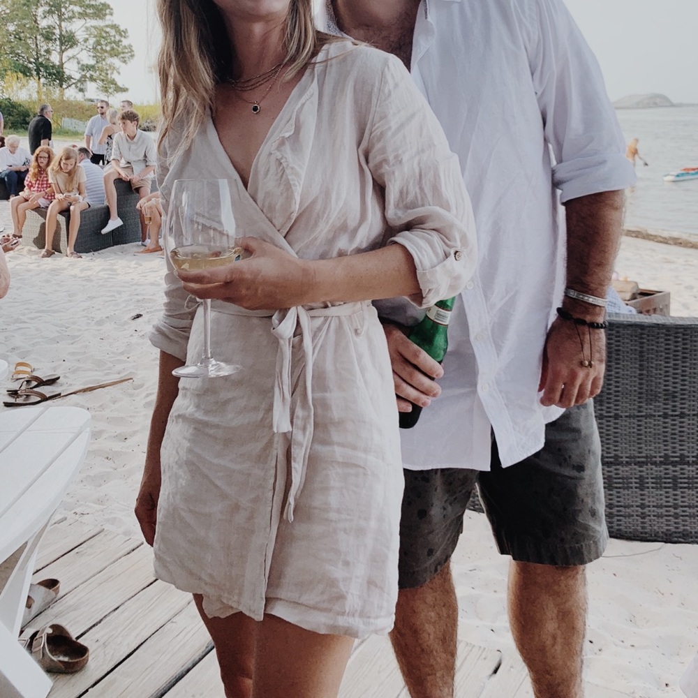 Linen wrap dress